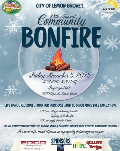 28th Annual Community Bonfire - City of Lemon Grove