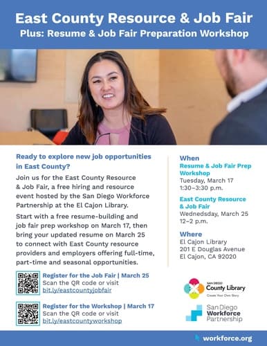 Resume & Job Fair Prep Workshop @ El Cajon Library