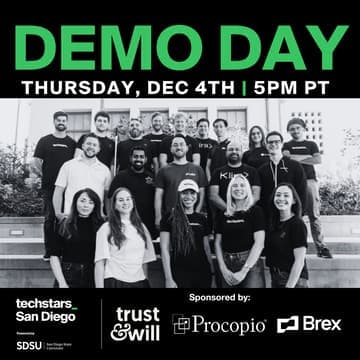 Techstars San Diego Powered by SDSU Fall 2025 Demo Day